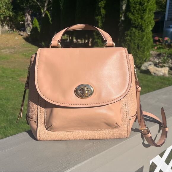 COACH  FAYE Tan Leather Backpack | SOLD OUT ONLINE - Picture 6 of 10